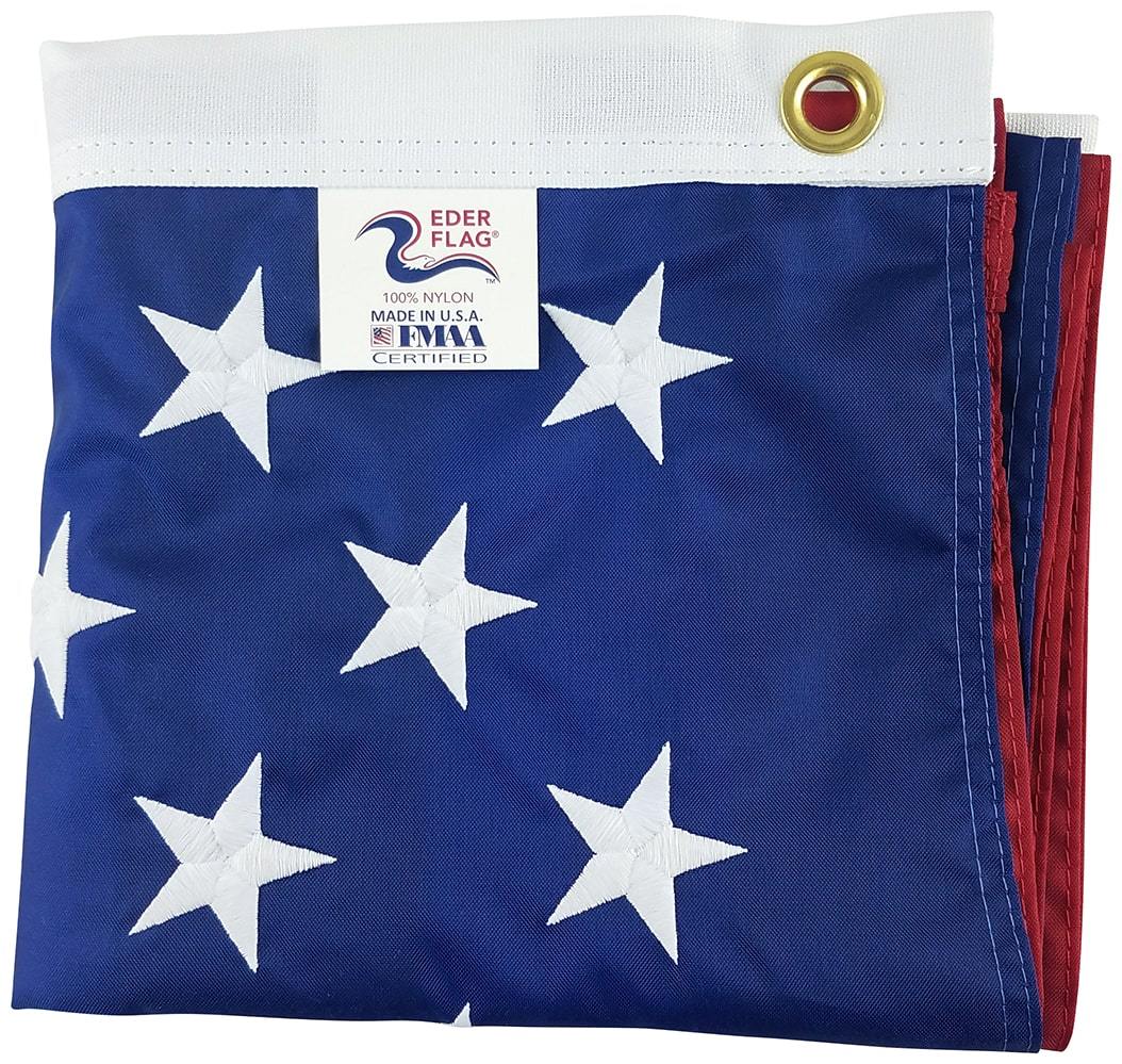 Eder Nylon American Flag – 100% Made in the USA | Durable Outdoor U.S. Flag - Maximum Promotions