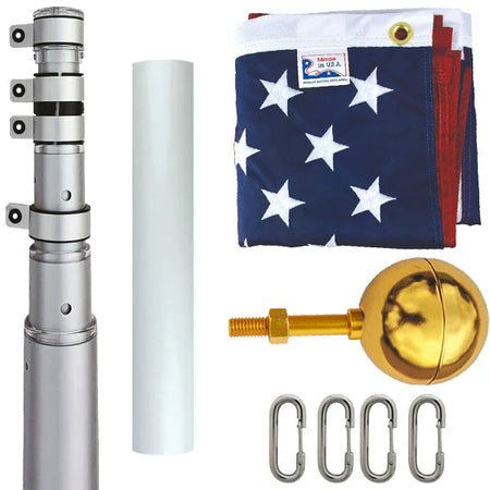 Telescoping Flagpole HD™ by Uncommon USA – Heavy-Duty Flagpole Kit - Maximum Promotions