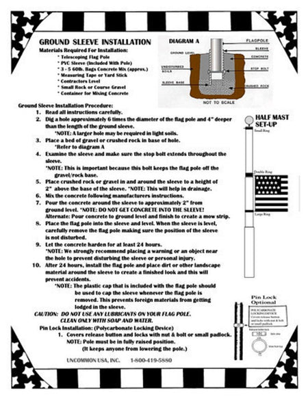 Telescoping Flagpole HD™ by Uncommon USA – Heavy-Duty Flagpole Kit - Maximum Promotions