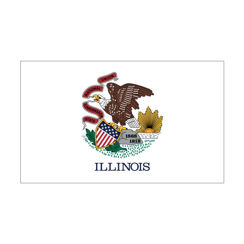 Eder Flags Illinois Nylon State Flag - Made In The USA - Maximum Promotions